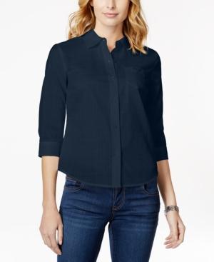 Karen Scott Petite Button-down Shirt, Only At Macy's