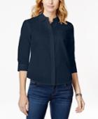 Karen Scott Petite Button-down Shirt, Only At Macy's