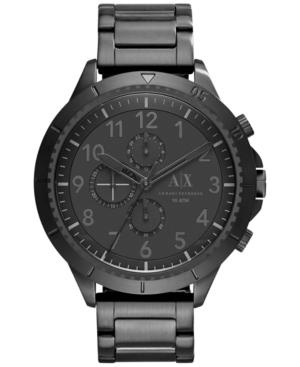 Ax Armani Exchange Men's Chronograph Black Ion-plated Stainless Steel Bracelet Watch 50mm Ax1751