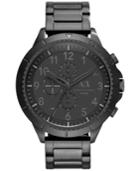 Ax Armani Exchange Men's Chronograph Black Ion-plated Stainless Steel Bracelet Watch 50mm Ax1751