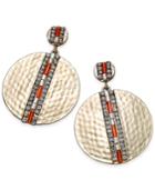 Thalia Sodi Gold-tone Beaded Hammered Disc Drop Earrings, Only At Macy's
