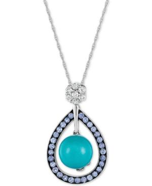 Le Vian Multi-gemstone Teardrop Pendant Necklace (6-5/8 Ct. T.w.) In 14k White Gold
