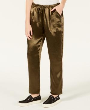 Material Girl Juniors' Satin Varsity-stripe Pants, Created For Macy's