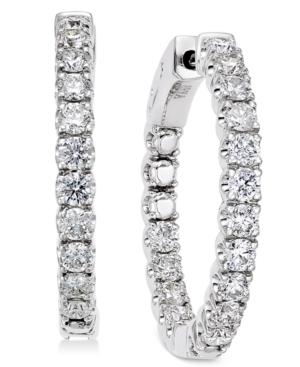 Diamond In-and-out Hoop Earrings (2 Ct. T.w.) In 14k White Gold