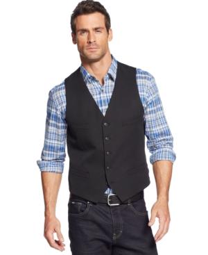 Alfani Big And Tall Black Herringbone Vest