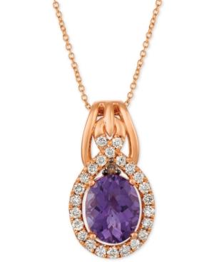 Le Vian Amethyst (2-1/2 Ct. T.w.) & Diamond (3/8 Ct. T.w.) 20 Pendant Necklace In 14k Rose Gold