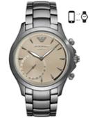 Emporio Armani Men's Connected Gray Stainless Steel Bracelet Hybrid Smart Watch 43mm
