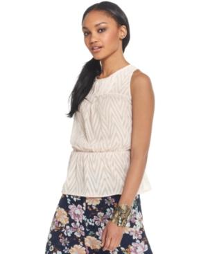 Bar Iii Top, Sleeveless Textured Peplum