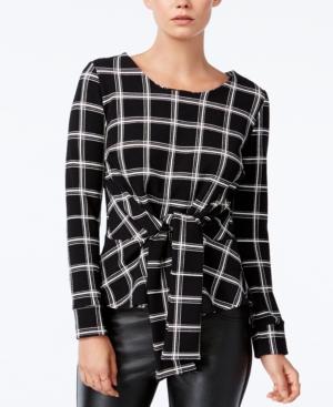 Bar Iii Printed Tie-front Top, Only At Macy's