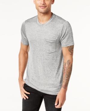 Guess Men's Metallic Textured Melange Stretch Pocket T-shirt