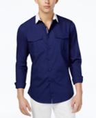Inc International Concepts Men's Contrast-collar Shirt, Only At Macy's