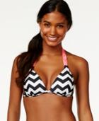 Hula Honey Chevron Rope-trim Push-up Bikini Top Women's Swimsuit