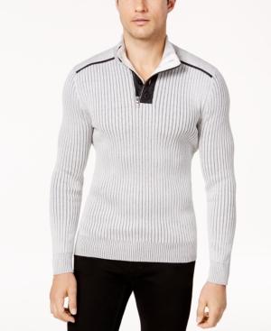 I.n.c. Men's Quarter-zip & Button Ribbed Sweater, Created For Macy's