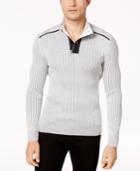 I.n.c. Men's Quarter-zip & Button Ribbed Sweater, Created For Macy's