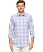 Calvin Klein Men's Cool Tech Plaid Dobby Shirt