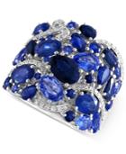 Royale Blue By Effy Sapphire (7-7/8 Ct. T.w.) And Diamond (1/5 Ct. T.w.) Band In 14k White Gold