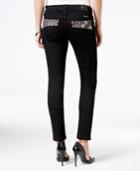 Miss Me Embroidered Black Wash Skinny Jeans