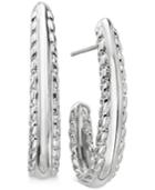 Nambe Ornate Curved Drop Earrings In Sterling Silver, Only At Macy's