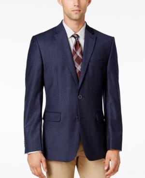 Vince Camuto Men's Slim Modern Fit Blue Plaid Sport Coat