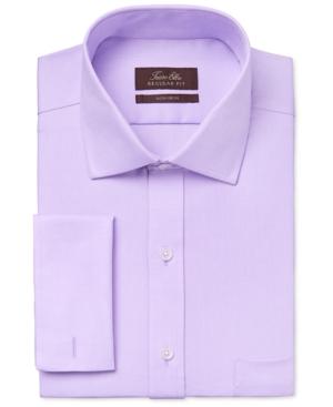 Tasso Elba Men's Classic-fit Lavender Twill French-cuff Dress Shirt