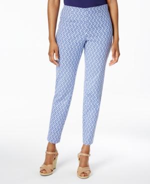 Charter Club Iconic Print Side Zip Slim Ankle Pant, Created For Macy's