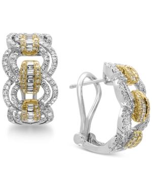 Duo By Effy Diamond Hoop Earrings (1-1/5 Ct. T.w.) In 14k Gold And White Gold