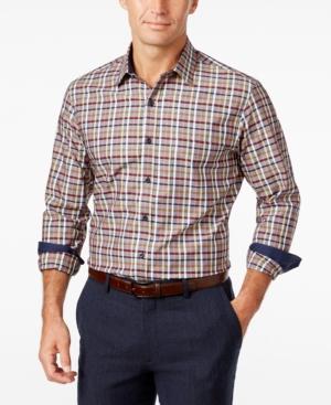 Tasso Elba Men's Plaid Long-sleeve Classic-fit Shirt, Created For Macy's