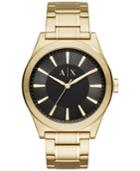 Ax Armani Exchange Men's Nico Gold-tone Stainless Steel Bracelet Watch 44mm Ax2328