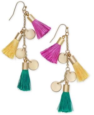I.n.c. Gold-tone Tassel And Shaky Disc Drop Earrings, Created For Macy's