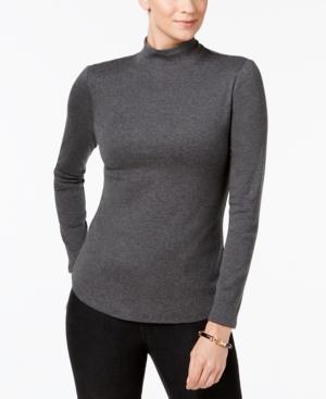 Charter Club Cotton Mock-neck Top, Created For Macy's