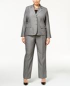 Le Suit Plus Size Melange Three-button Pantsuit