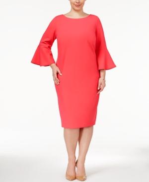 Calvin Klein Plus Size Bell-sleeve Sheath Dress