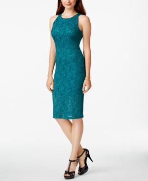 Trixxi Juniors' Sequin Lace Bodycon Midi Dress