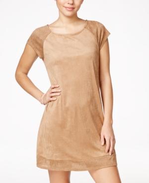 As U Wish Juniors' Faux-suede Shift Dress