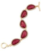 Inc International Concepts Gold-tone Burgundy Stone And Pave Link Bracelet, Only At Macy's