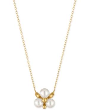 Majorica Gold-tone Imitation Pearl Cluster Pendant Necklace