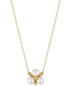 Majorica Gold-tone Imitation Pearl Cluster Pendant Necklace