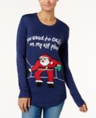 Planet Gold Juniors' Embellished Holiday Sweater