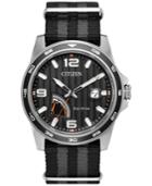 Citizen Men's Eco-drive Sport Black And Gray Nylon Nato Strap Watch 41mm Aw7030-06e