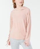 Material Girl Active Juniors' Lace-up Velour Hoodie, Created For Macy's