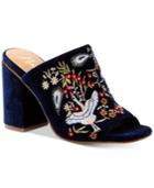 Nanette By Nanette Lepore Marsha Embroidered Slide Block-heel Sandals Women's Shoes
