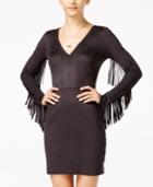 Material Girl Juniors' Faux-suede Fringe Bodycon Dress, Only At Macy's