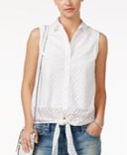 Tommy Hilfiger Tie-front Eyelet Shirt