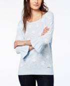 Tommy Hilfiger Printed Cotton Bell-sleeve Sweater