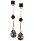 Guess Gold-tone Crystal & Stone Linear Drop Earrings
