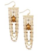 Inc International Concepts Gold-tone Stone And Crystal Multi-chain Drop Earrings, Only At Macy's