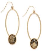 Inc International Concepts Gold-tone Oval Stone Drop Earrings, Only At Macy's