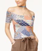 American Rag Juniors' Rodeo Patch Off-the-shoulder Crop Top, Only At Macy's