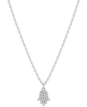 Lucky Brand Silver-plated Pave Hamsa Pendant Necklace