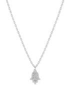 Lucky Brand Silver-plated Pave Hamsa Pendant Necklace